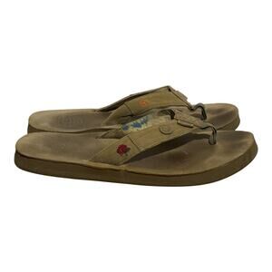 Sanuk x Grateful Dead Flip Flops Sandals Men's Size 14 Canvas Tie Dye Collab